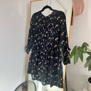 Club Monaco Chiffon Floral Dress